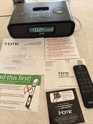 iHome Dock Model IP99B Clock Radio With Alarm Tested Radio Scratchy Alarm Good - Image 1 of 4