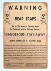 Pa Game Commission Bear Trap Warning dangerous stay away metal tin sign