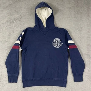 Polo Ralph Lauren Hoodie Boys Size M Blue Crest Pullover Sweatshirt Youth Medium - Picture 1 of 11