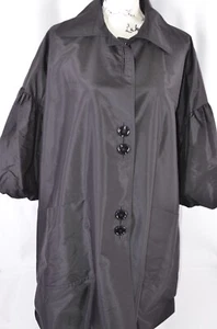 Anne Klein Women's Lightweight Jacket Size 1X Black Button Up 3/4 Sleeve Casual - Picture 1 of 17