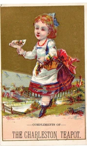 B1-75897 Orig 1880s Trade Card Sam H Wilson & Bro Charleston Teapot So Carolina - Picture 1 of 2