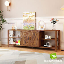 TV Cabinet Entertainment Unit Stand Lowline Storage Wooden 180cm Rustic Brown