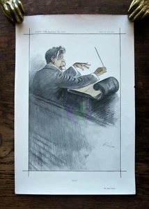 1913 Owl Cartoon Caricature Arthur Nikisch Conductor Musician Vanity Fair Music - Picture 1 of 7