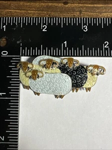 Sterling Silver & Enamel Sheep Brooch - Picture 1 of 7