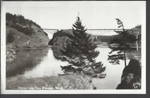 Deception Pass Brücke WASHINGTON ~ RPPC echtes Foto - Bild 1 von 2