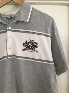 SF 49ers Mens Adidas Polo Collared Shirt Gray White San Francisco Outreach - Picture 1 of 7