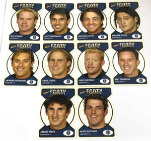 2005 SELECT AFL TRADITION CARD FACE DIE CUT PARALLEL TEAM SET (10)-CARLTON