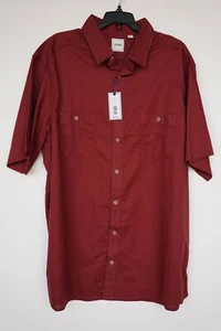 Camisa de manga corta para hombre Dillard's Rowm 2XT alta roja oxidada dobby texturizada nueva con etiquetas - Imagen 1 de 5