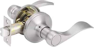 Probrico Satin Nickel Passage Hall Closet Laundry Room Door Lock Lever Handles - Picture 1 of 7