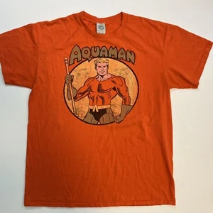 Vintage Aquaman Orange T-Shirt DC Comics Gildan Große L - Bild 1 von 8