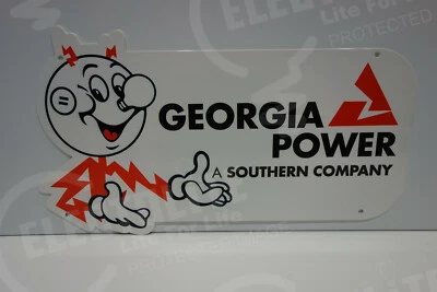 Reddy Kilowatt GEORGIA POWER DIE CUT SIGN ELECTRICIAN GIFT 9H X 16W - Image 1 of 3