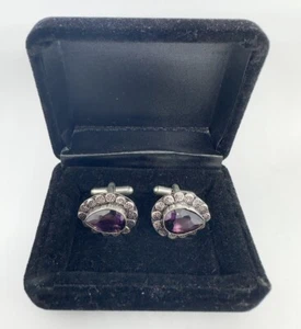 925 St.Silver HAND CRAFTED GEMSTONE MEN’S CUFFLINKS UK SELLER-IN A CUFFLINK BOX - Picture 1 of 4