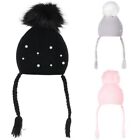 Thick Warm Bead Kids Hairball Hat Crochet Beans Caps Baby Baby Knit Hat