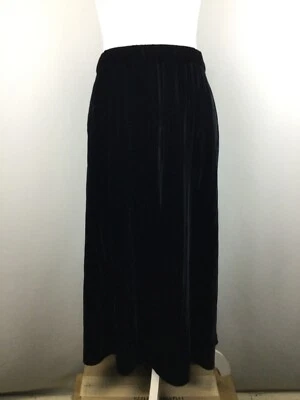 FALDA DE TERCIOPELO MIDI Eileen Fisher Talla L Grande NUEVA CON ETIQUETAS NEGRA Línea A Viscosa/Seda $29 Foto 1 de 4