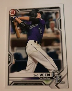 2021 Bowman ZAC VEEN Prospect Card #BP-3 Colorado Rockies - Picture 1 of 2