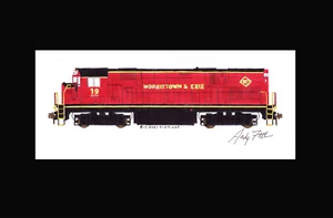 Morristown & Erie C424 #19 11""x17"" estampado enmarañado firmado por Andy Fletcher - Imagen 1 de 1