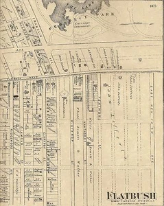 Flatbush Parkville Prospect Park NY 1873 Maps with Homeowners Names Shown - Picture 1 of 4