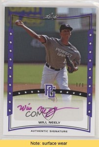 2014 Leaf Perfect Game Showcase Auto Purple 1/1 Will Neely #A-WNI Auto READ 8po