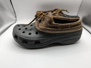 Crocs Islander Pitcrew Leather Duck Shoes Womens 6 Mens 4 - Picture 1 of 8
