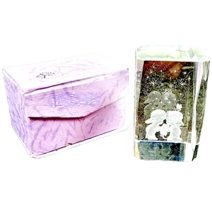 Crystal Paperweight 3D Laser Etched First Pet Kitten Kids Holding Cat in Heart - Picture 1 of 10