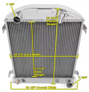 3 Row Alliant Champion Radiator For 1932 Ford 3" Chop Chevy Config Cars - Bild 1 von 7