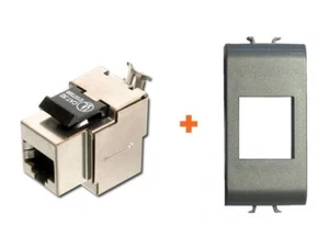 Presa di rete CAT.5e STP Gewiss Chorus titanio grigio metallizzato RJ45 small - Foto 1 di 1