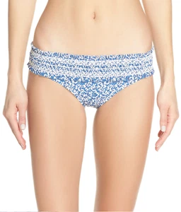 Tory Burch Women's Blue Printed Smocked Hipster Swimwear Bottom S - Picture 1 of 1