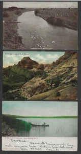 Lote, tres vistas del paisaje de Dakota del Norte, Badlands, Upper des Lacs 0630-02 - Imagen 1 de 2