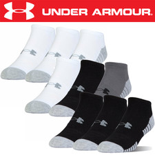 UNDER ARMOUR 2019 HeatGear® NO SHOW CUSHIONED SPORT ANKLE SOCKS / 3 PAIR PACK