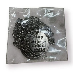 Collar Moneda Niño Stay Wild Moon Plata Retro Fairycore - Imagen 1 de 3