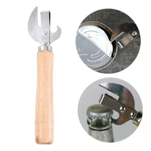 Apriscatole e cavatappi in acciaio inox tradizionale vecchio stile pugnalato USA - Foto 1 di 12
