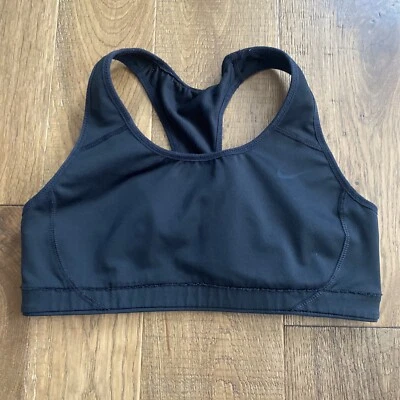 NIKE Women DRI-FIT Y Back HIGH SUPPORT Sports Bra-Black small 622076-010  - Image 1 of 4