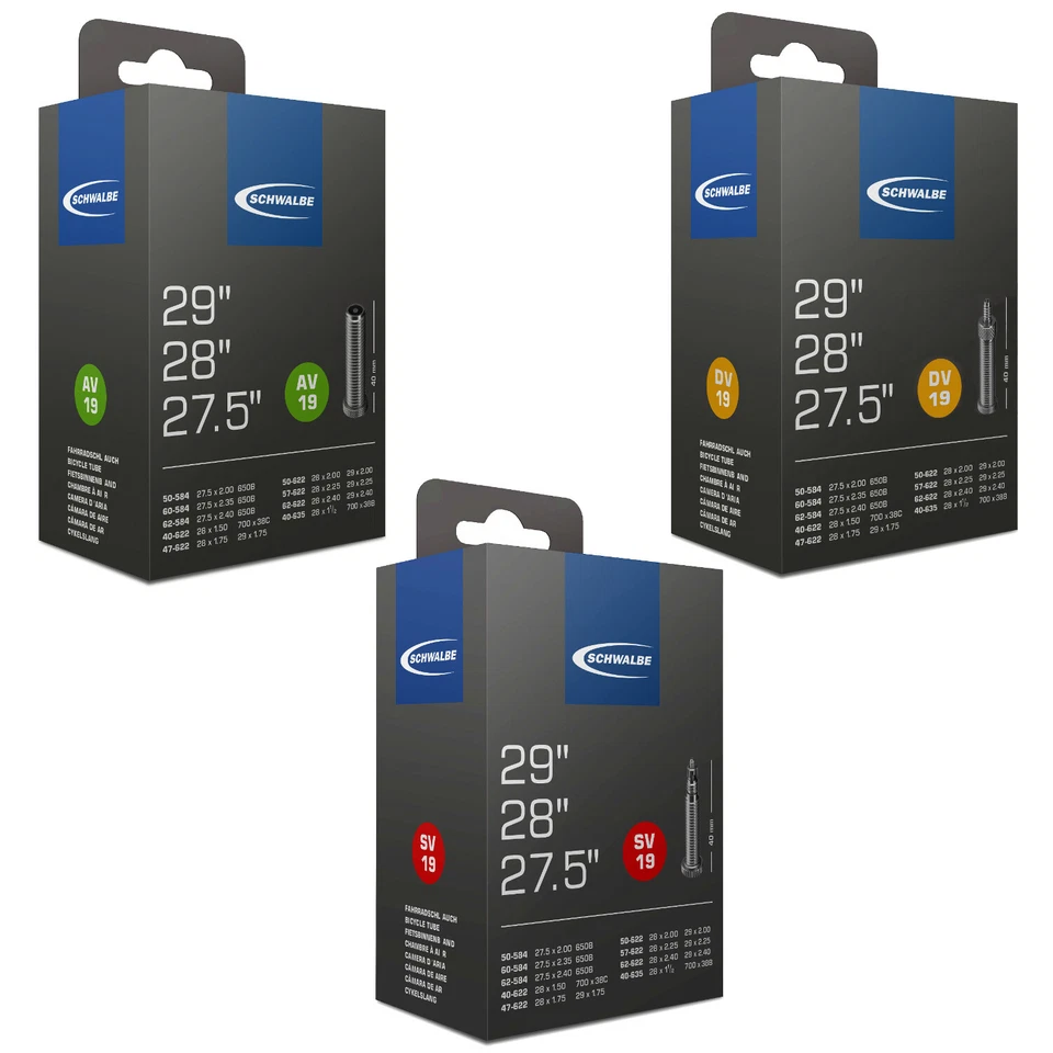 Schwalbe Schlauch Nr. 19 Ventil nach Wahl AV DV SV 29" 28" Zoll Fahrradschlauch