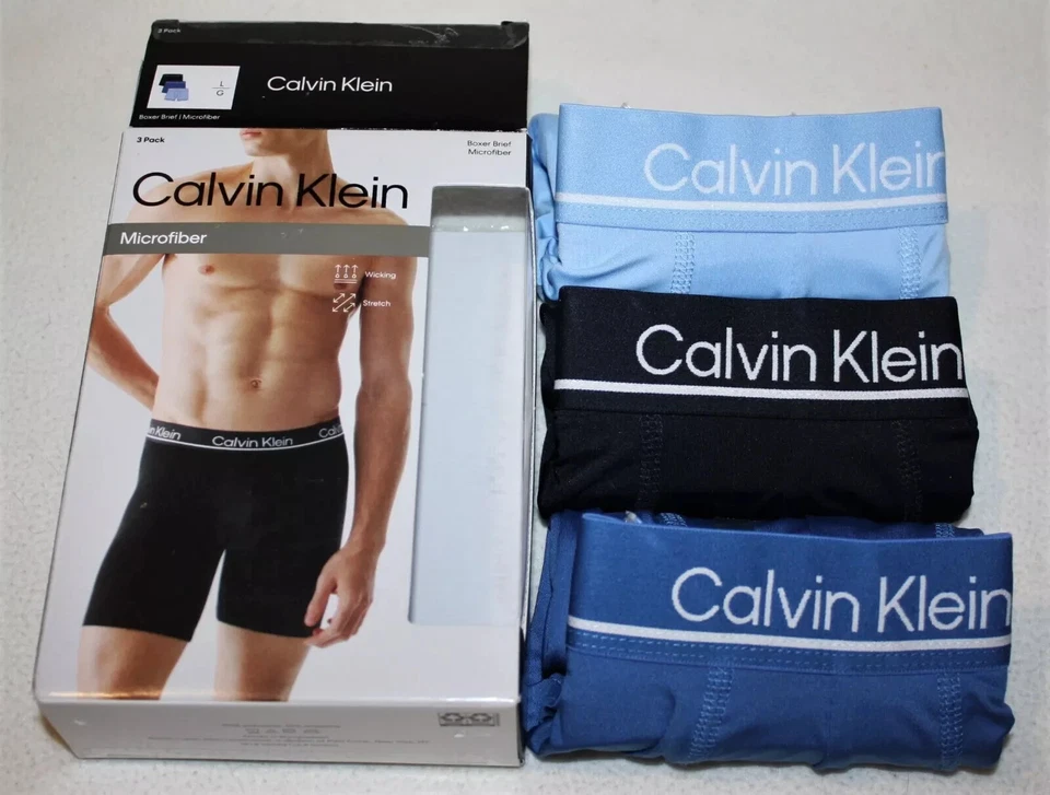 3 Calzoncillos Boxer Calvin Klein M L Microfibra Elastizados Azul Marino Ropa Interior $47 Foto 1 de 1