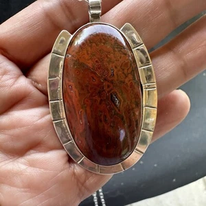 Ray Youmans Dinosaurier Edelstein Knochen Anhänger Halskette Sterlingsilber bunt 26,7 g - Bild 1 von 13