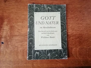 Münchner Lesebogen Nr. 43 Waldemar Bonsels Gott und Natur im Menschenherzen 1942 - Picture 1 of 1