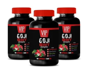super weight loss supplement - GOJI BERRY 1440mg - diet pills 3 Bottles 180 Caps - Picture 1 of 12