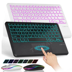 Touchpad Backlit Bluetooth Keyboard Mouse For Lenovo Tab P12 Pro P11 M11 M10 HD - Picture 1 of 42