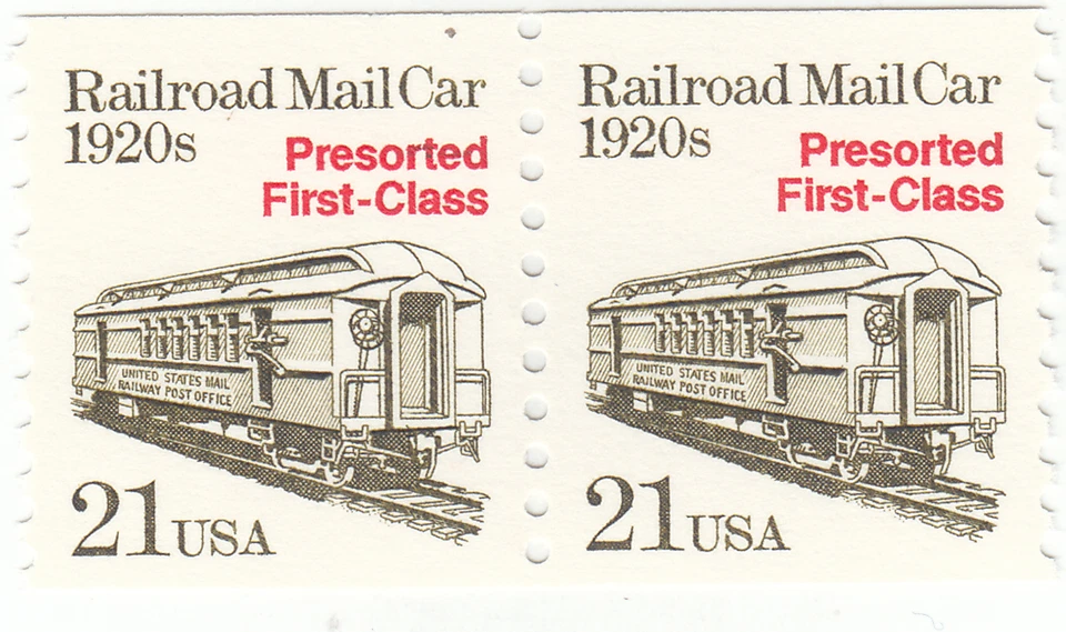 Scott #2265 - 21 cent Olive -   10 Vert. Coil pair - MNH - Image 1 of 1