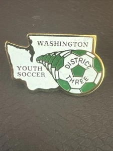 Bola de tres pines contorno estatal del distrito de fútbol juvenil de Washington verde blanco dorado - Imagen 1 de 2
