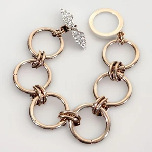 Victoria's Secret Bracelet Rose Gold Angel Wing Toggle Jewelry NIB $78 MSRP - Picture 1 of 8