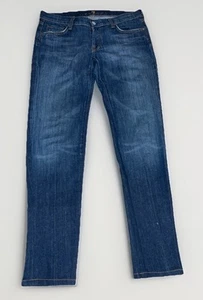 7 For All Mankind Jeans Mens Size 30x32 Blue Bootcut Denim Pants Stone Wash - Picture 1 of 6