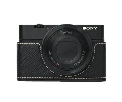 GADGETCOM PU Leder Anti-Rutsch Schutzhülle Halbe Hülle für Sony RX100 VII VI V IV 7 6 5 4