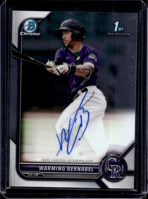 Warming Bernabel 2022 Bowman Chrome #CPA-WB 1st Prospect Auto - Image 1 of 2