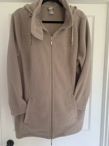 Collection L Beige Detachable Hood Fleece Jacket Size 22 - Picture 1 of 6