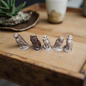 Wade Whimsie Woodland Creature Vintage Schleiereule X3 braune Eule X1 - Bild 1 von 4