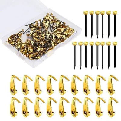 100pcs Colgar Cuadros Kit 4.5kg Acero Inoxidable Imagen Ganchos - Imagen 1 de 4