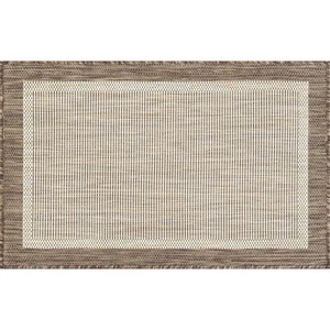 2x3 Gold Single-Color Flat Solid Lines Bordered ECO1203 - Aprx 2' x 2' 11" - Picture 1 of 2