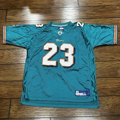 锐步 On Field Miami Dolphins Ronnie Brown #23 球衣男式 XL(可能适合 2XL) — 第 1/4 张图片