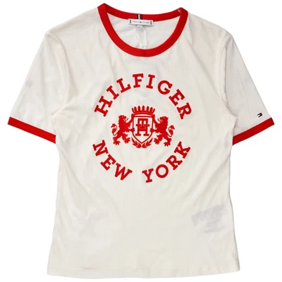 Tommy Hilfiger White/Red Varsity Flock Tee - Image 1 of 3